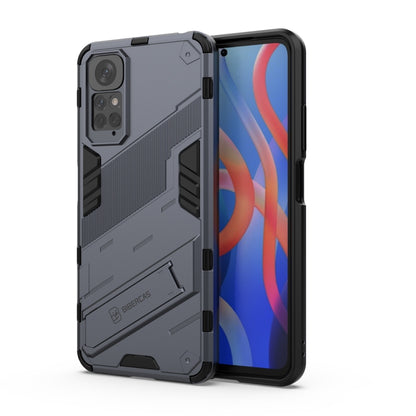 For Xiaomi Redmi Note 11 / Note 11S Global Punk Armor 2 in 1 PC + TPU Shockproof Phone Case with Invisible Holder(Gray) - Xiaomi Cases by buy2fix | Online Shopping UK | buy2fix