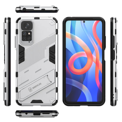 For Xiaomi Redmi Note 11 / Note 11S Global Punk Armor 2 in 1 PC + TPU Shockproof Phone Case with Invisible Holder(White) - Xiaomi Cases by buy2fix | Online Shopping UK | buy2fix