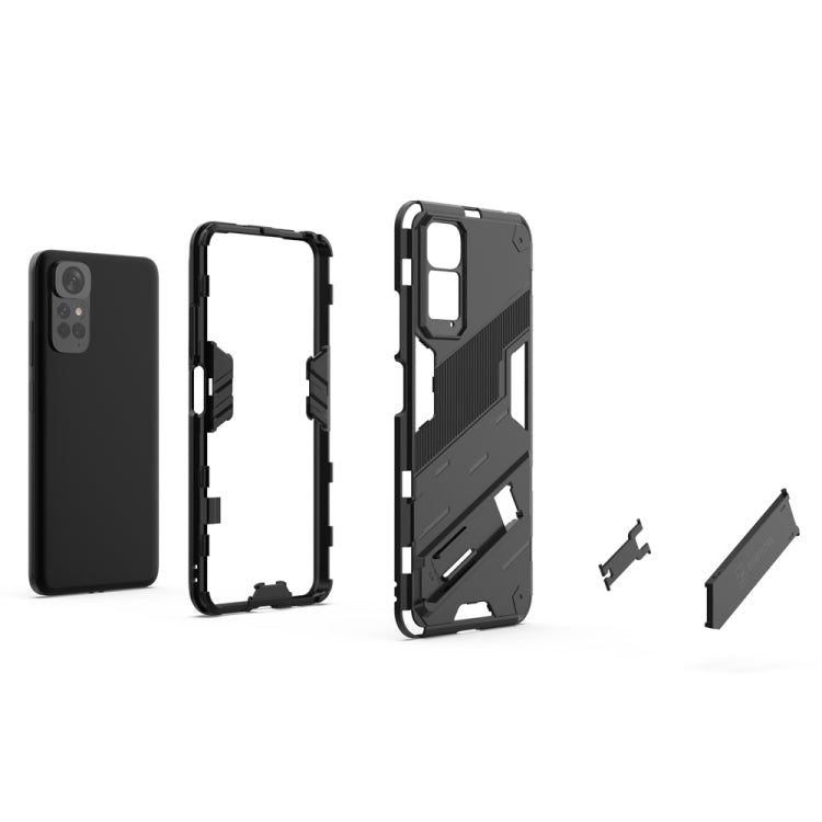 For Xiaomi Redmi Note 11 / Note 11S Global Punk Armor 2 in 1 PC + TPU Shockproof Phone Case with Invisible Holder(Red) - Xiaomi Cases by buy2fix | Online Shopping UK | buy2fix