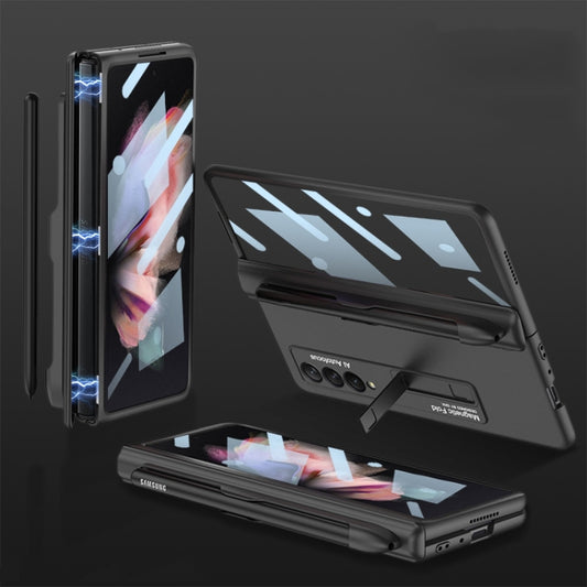 For Samsung Galaxy Z Fold3 5G GKK Integrated Magnetic Full Coverage Phone Flip Case with Pen Slot(Black) - Galaxy Phone Cases by GKK | Online Shopping UK | buy2fix