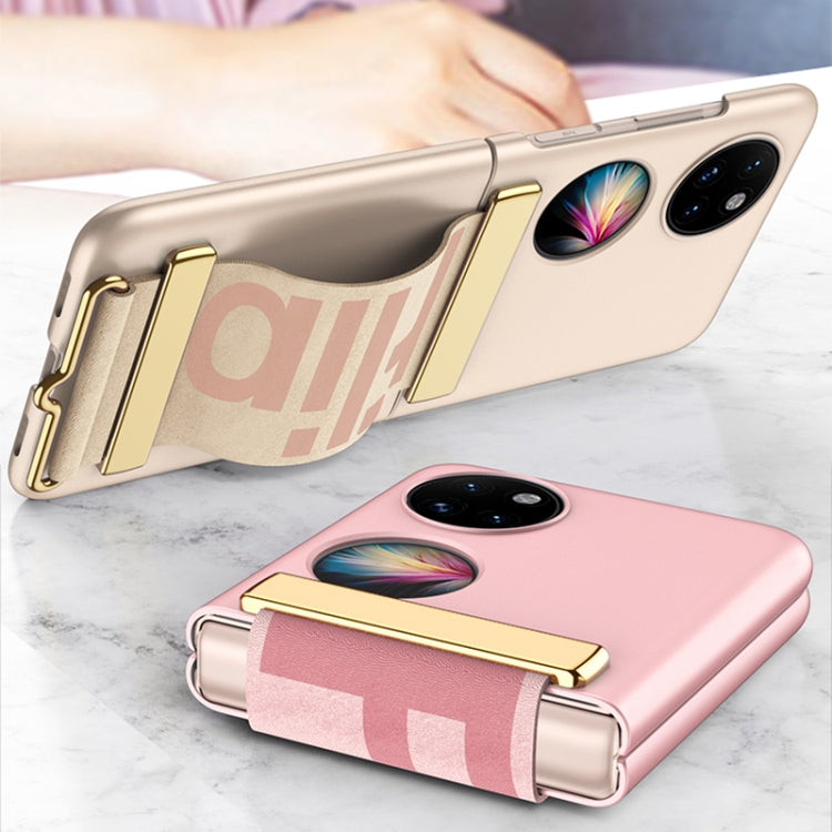 For Huawei P50 Pocket GKK Ultra-thin Full Coverage Phone Case with Wristband(Gold) - Huawei Cases by GKK | Online Shopping UK | buy2fix