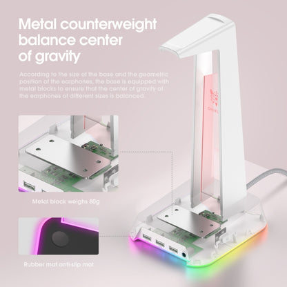 ONIKUMA ST-2 RGB Lighting Headset Holder Stand(White) - Headset Stand by ONIKUMA | Online Shopping UK | buy2fix