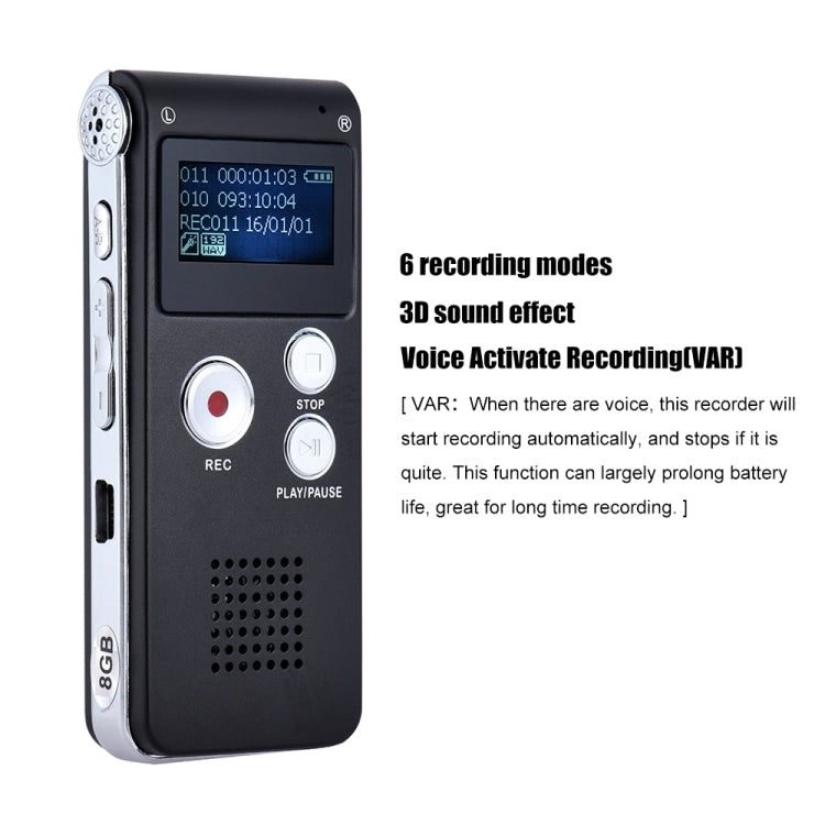 SK-012 4GB USB Dictaphone Digital Audio Voice Recorder with WAV MP3 Player VAR Function(Purple) - Consumer Electronics by buy2fix | Online Shopping UK | buy2fix