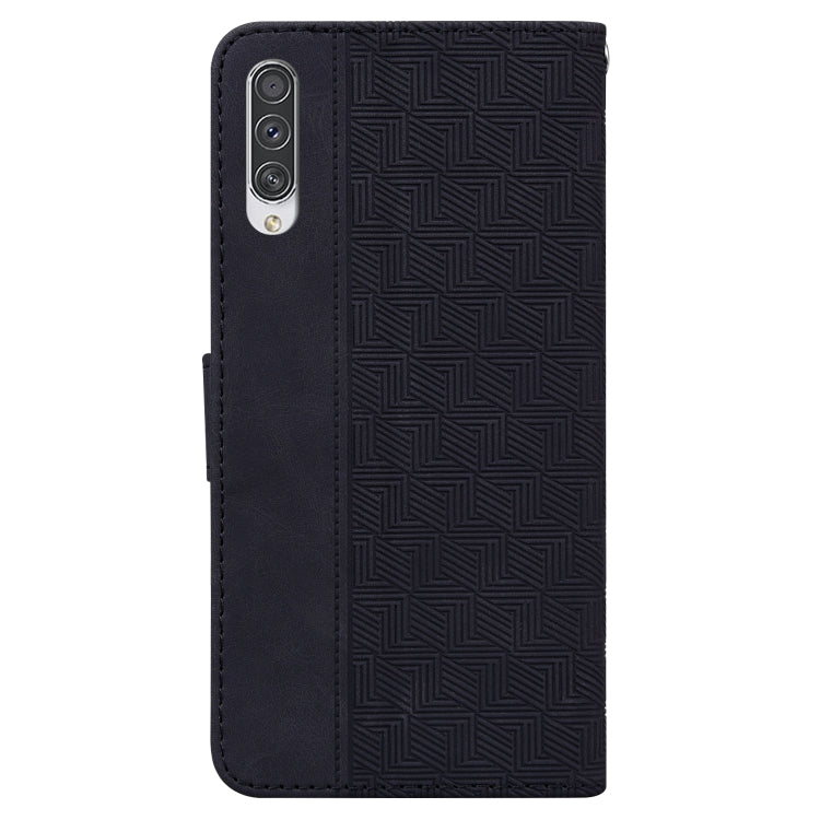 For Samsung Galaxy A70 / A70s Geometric Embossed Leather Phone Case(Black) - Samsung Accessories by buy2fix | Online Shopping UK | buy2fix