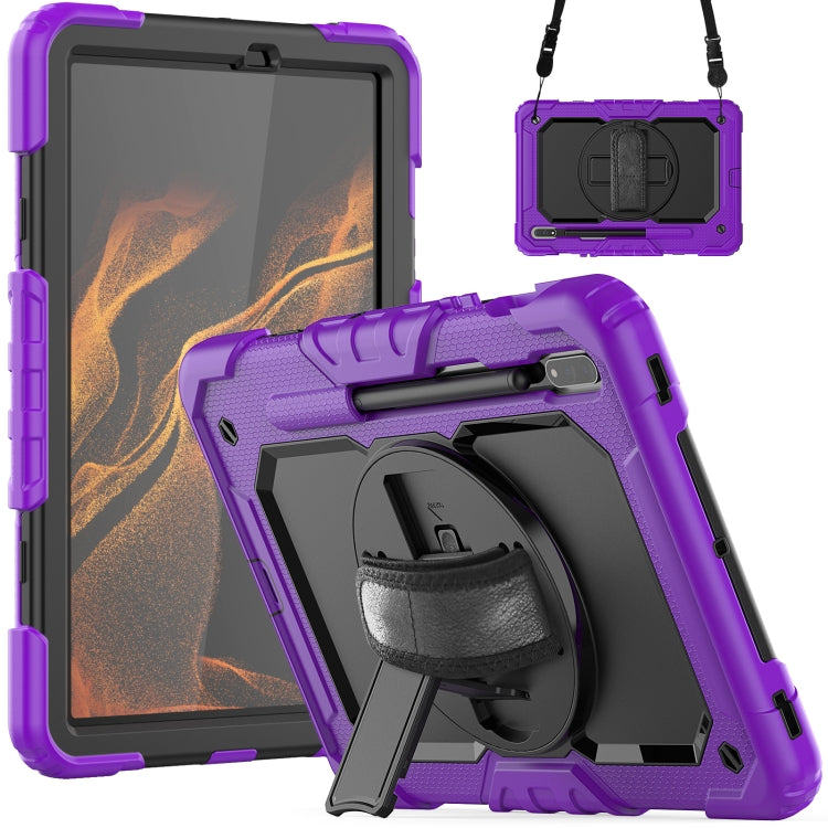 For Samsung Galaxy Tab S8 11 inch SM-X700 Silicone + PC Tablet Case(Purple+Black) - Galaxy Tab S8 Cases by buy2fix | Online Shopping UK | buy2fix