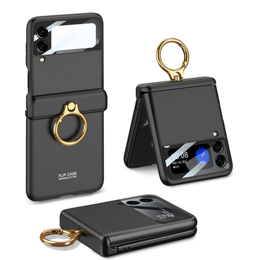 For Samsung Galaxy Z Flip3 5G GKK Magnetic Hinged Flip Case with Ring Holder(Black) - Galaxy Phone Cases by GKK | Online Shopping UK | buy2fix