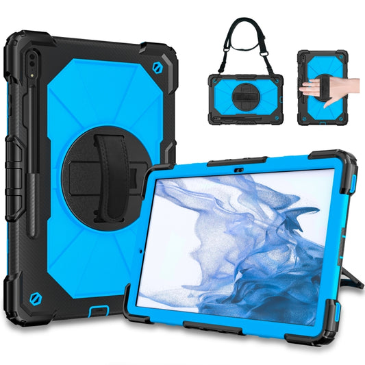 For Samsung Galaxy Tab S8+ 12.4 inch SM-X800 / SM-X806 Contrast Color Robot Shockproof Silicone + PC Tablet Case(Black+Blue) - Other Galaxy Tab PC by buy2fix | Online Shopping UK | buy2fix