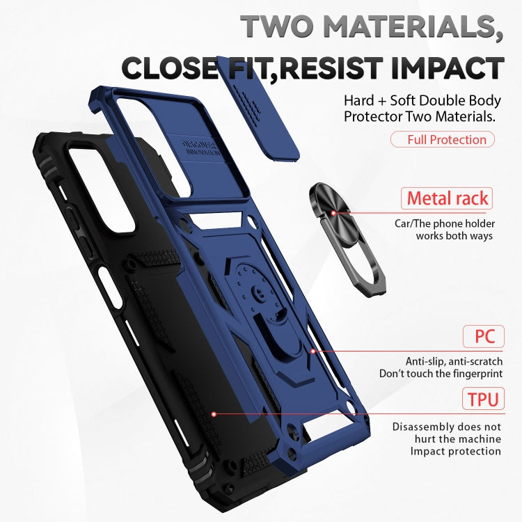 For Xiaomi Redmi Note 11 Global Sliding Camshield Holder Phone Case(Blue) - Xiaomi Accessories by buy2fix | Online Shopping UK | buy2fix