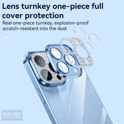 For iPhone 12 SULADA Diamond Lens Protector Plated Frosted Case(Silver) - iPhone 12 / 12 Pro Cases by SULADA | Online Shopping UK | buy2fix