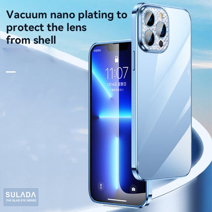 For iPhone 11 SULADA Diamond Lens Protector Plated Frosted Case (Sierra Blue) - iPhone 11 Cases by SULADA | Online Shopping UK | buy2fix