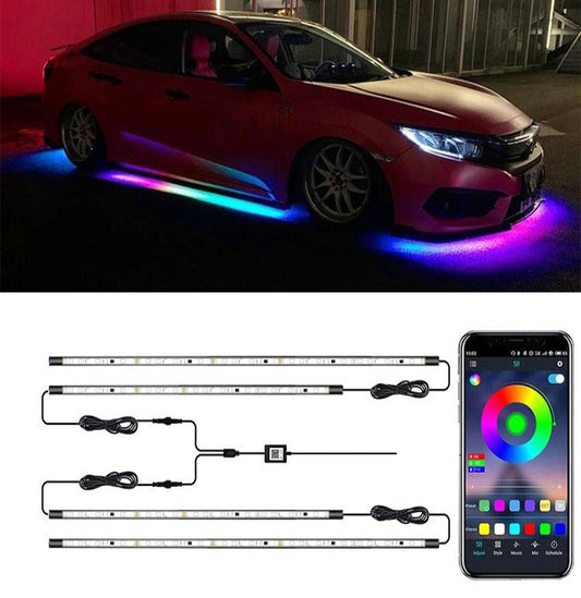 Car Modification Symphony Voice Control LED Chassis Lights, Specification:2 x 60cm + 2 x 90cm - In Car by buy2fix | Online Shopping UK | buy2fix