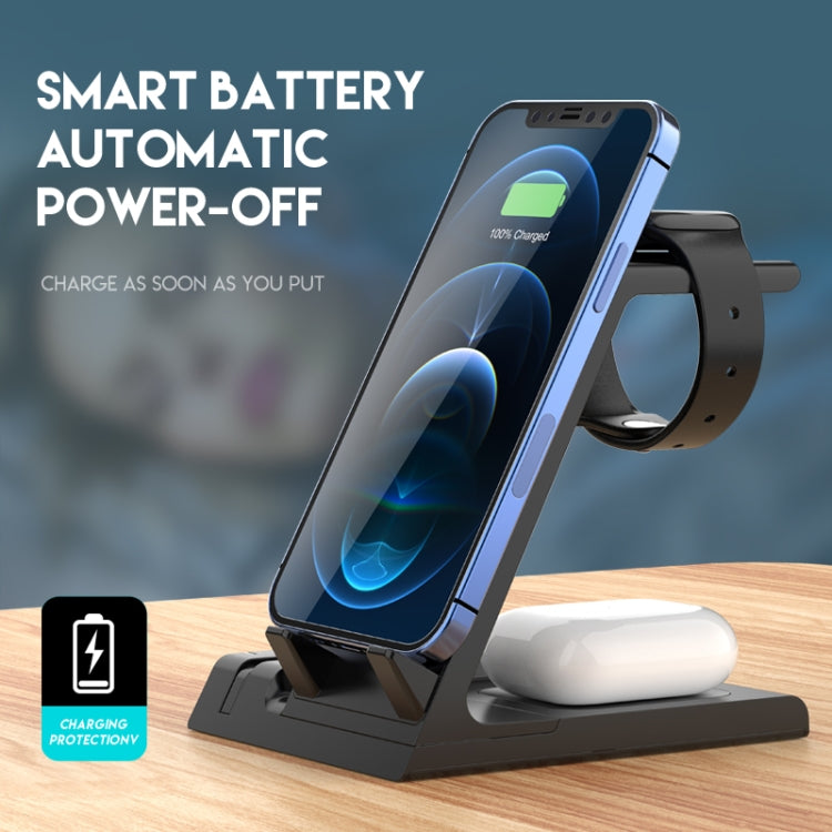 D2 15W Max 6 in 1 Multifunction Fast Wireless Charger Holder(Black) - Apple Accessories by buy2fix | Online Shopping UK | buy2fix