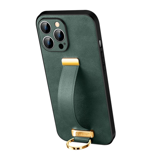 For iPhone 13 Pro SULADA Cool Series PC + Leather Texture Skin Feel Shockproof Phone Case  (Green) - iPhone 13 Pro Cases by SULADA | Online Shopping UK | buy2fix