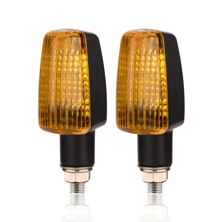 2 PCS PE-ZS102 Motorcycle Retro Style Turn Signal Light(Black + Yellow Light Shell) - In Car by buy2fix | Online Shopping UK | buy2fix