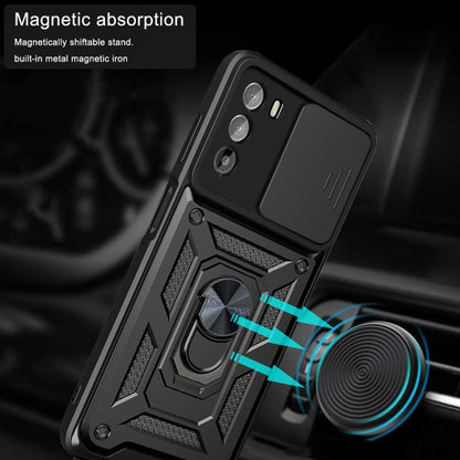 For Motorola Moto G52 Sliding Camera Cover Design TPU+PC Phone Case(Black) - Motorola Cases by buy2fix | Online Shopping UK | buy2fix