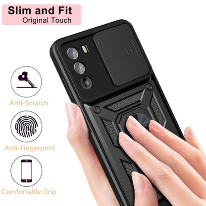 For Motorola Moto G52 Sliding Camera Cover Design TPU+PC Phone Case(Black) - Motorola Cases by buy2fix | Online Shopping UK | buy2fix