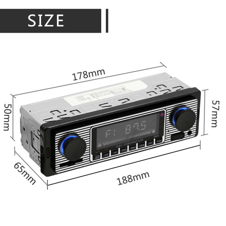 SX-5513 Car LCD Bluetooth 12V MP3 Player, Support FM / TF / U Disk - In Car by buy2fix | Online Shopping UK | buy2fix