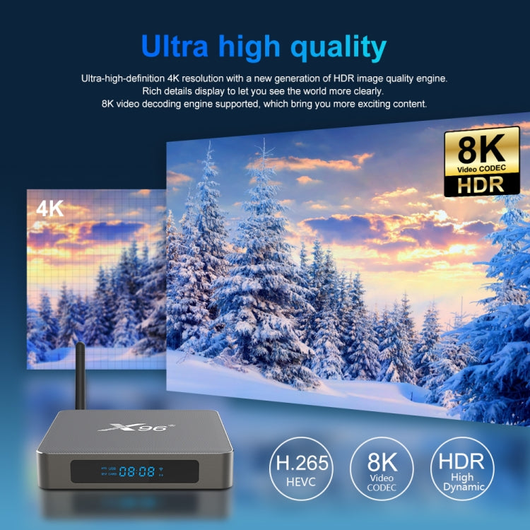 X96 X6 8K Smart TV BOX Android 11.0 Media Player, RK3566 Quad Core ARM Cortex A55, RAM: 4GB, ROM: 32GB, Plug Type:EU Plug - Consumer Electronics by buy2fix | Online Shopping UK | buy2fix