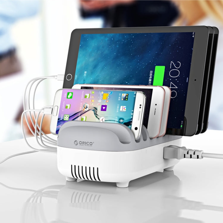 ORICO DUK-10P-DX 120W 5V 2.4A 10 Ports USB Charging Station, US Plug(White) - Multifunction Charger by ORICO | Online Shopping UK | buy2fix