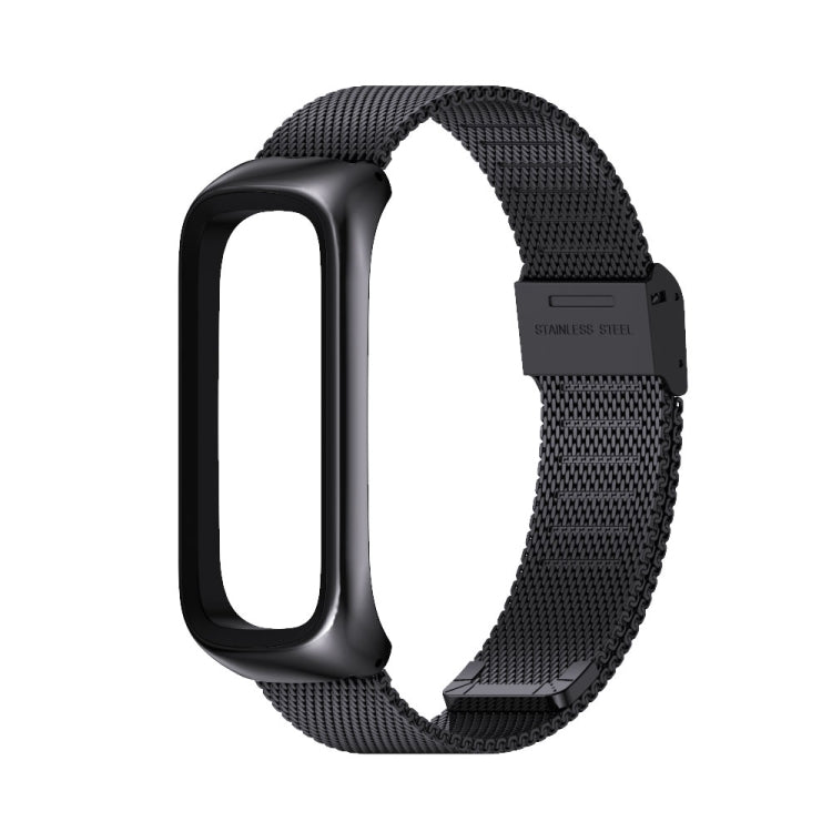 For Samsung Galaxy Fit 2 MIJOBS Milan Buckle Stainless Steel Watch Band(Black) - Watch Bands by MIJOBS | Online Shopping UK | buy2fix