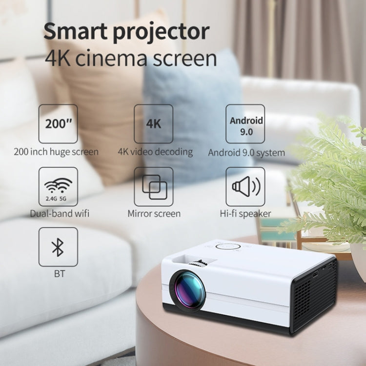 T01 800x480 2200 Lumens Mini LCD Digital Projector, Android Version, US Plug(White Black) - Consumer Electronics by buy2fix | Online Shopping UK | buy2fix