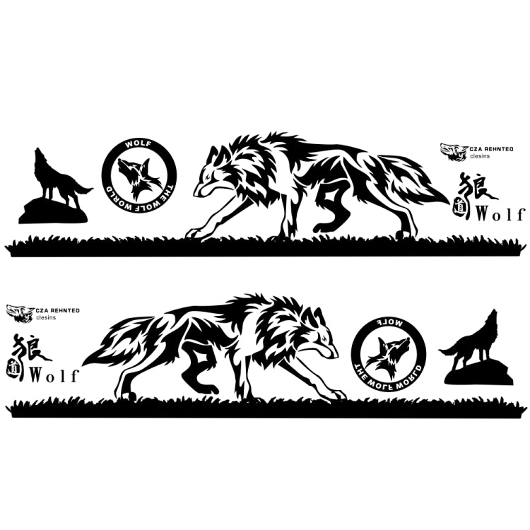 2 PCS/Set D-180 Wolf Totem Pattern Car Modified Decorative Sticker(Black) - In Car by buy2fix | Online Shopping UK | buy2fix