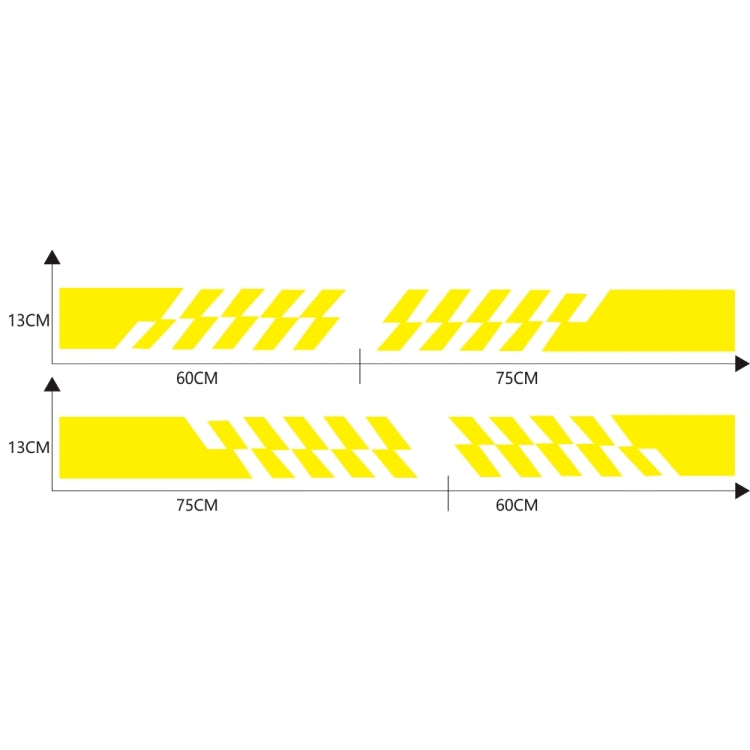 2 PCS/Set D-487 Stripe Pattern Car Modified Decorative Sticker(Yellow) - In Car by buy2fix | Online Shopping UK | buy2fix