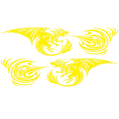 2 PCS/Set D-498 Pterosaur Spitfire Pattern Car Modified Decorative Sticker(Yellow) - In Car by buy2fix | Online Shopping UK | buy2fix