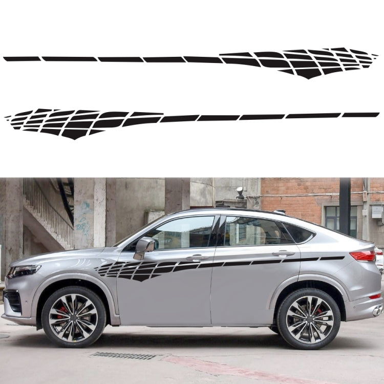 2 PCS/Set D-501 Plaid Pattern Car Modified Decorative Sticker(Black) - In Car by buy2fix | Online Shopping UK | buy2fix