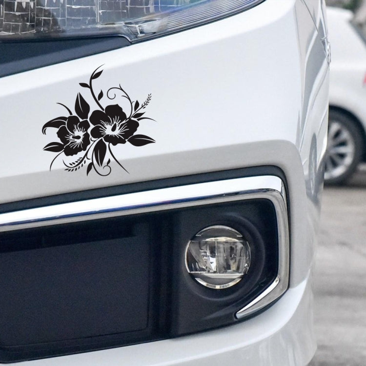 D-798 Flowers Bloom Pattern Car Modified Decorative Sticker(Black) - In Car by buy2fix | Online Shopping UK | buy2fix