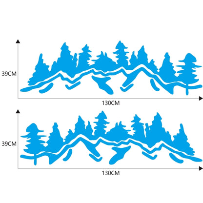 2 PCS/Set D-924 Mountain Woods Pattern Car Modified Decorative Sticker(Blue) - In Car by buy2fix | Online Shopping UK | buy2fix