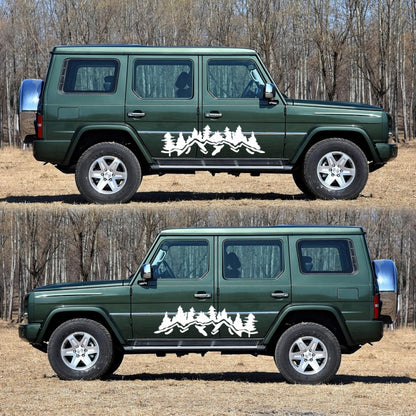 2 PCS/Set D-924 Mountain Woods Pattern Car Modified Decorative Sticker(White) - In Car by buy2fix | Online Shopping UK | buy2fix