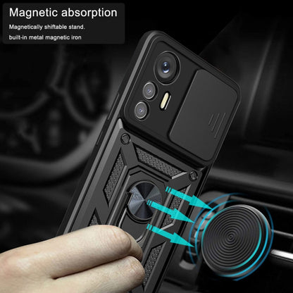 For Xiaomi 12 Lite Sliding Camera Design TPU + PC Phone Case(Black) - Xiaomi Accessories by buy2fix | Online Shopping UK | buy2fix