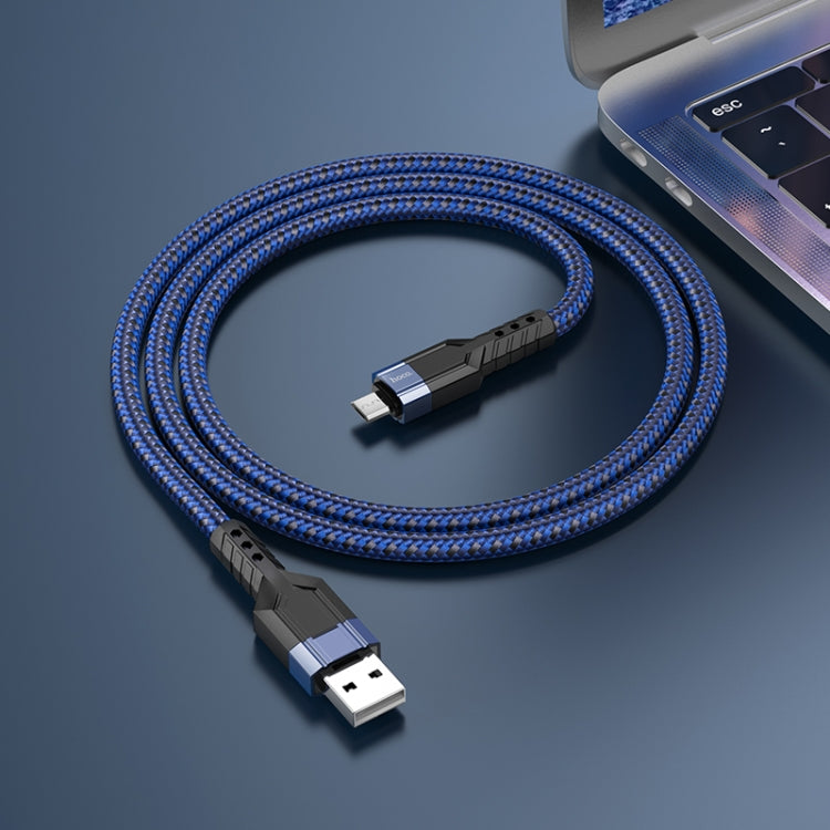 hoco U110 2.4A USB to Micro USB Charging Data Cable，Length：1.2m(Blue) -  by hoco | Online Shopping UK | buy2fix