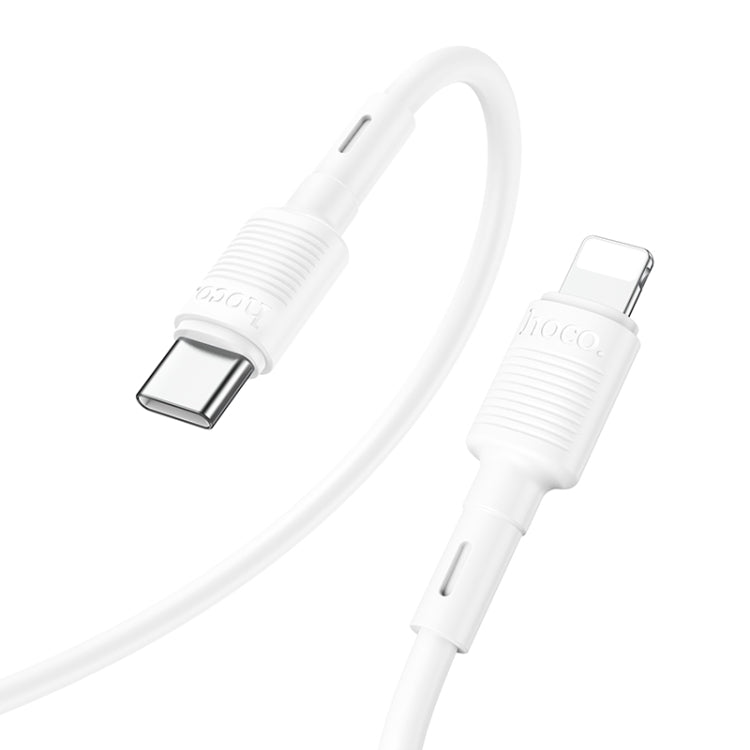 hoco X83 20W USB-C / Type-C to 8 Pin Victory PD Charging Data Cable，Length：1m(White) - 2 in 1 Cable by hoco | Online Shopping UK | buy2fix
