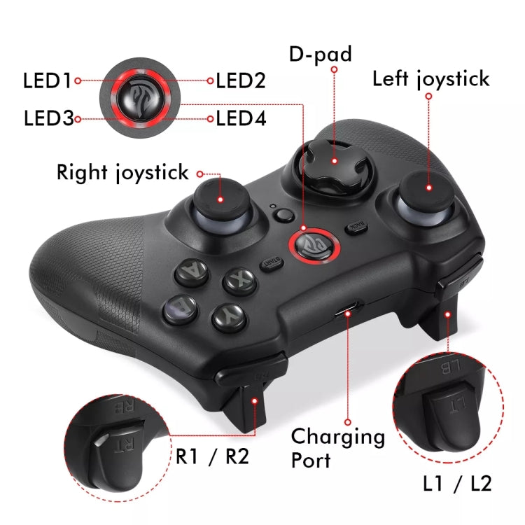 EasySMX ESM-9101 2.4G Wireless Game Controller for PS3 / Android / PC / TV(Black) - Gamepads by buy2fix | Online Shopping UK | buy2fix