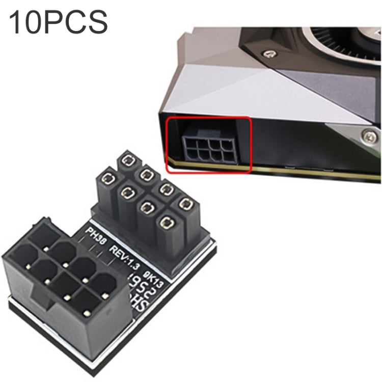 10 PCS ATX 8Pin Female to 8Pin Male 180 Degree Angled Adapter , Model: PH38A - Others by buy2fix | Online Shopping UK | buy2fix