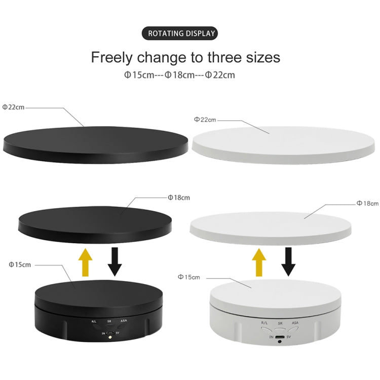 3 in 1 Electric Rotating Display Stand Turntable(White) - Camera Accessories by buy2fix | Online Shopping UK | buy2fix