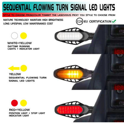 4 PCS Modified Motorcycle 16LEDs Brake Turn Tail Light, Transparent Shell(Red Light + Yellow Light) - In Car by buy2fix | Online Shopping UK | buy2fix