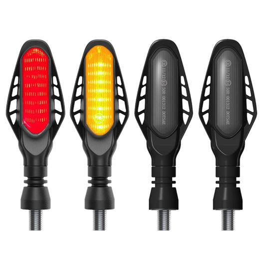 4 PCS Modified Motorcycle 16LEDs Brake Turn Tail Light, Smoked Shell(Red Light + Yellow Light) - In Car by buy2fix | Online Shopping UK | buy2fix