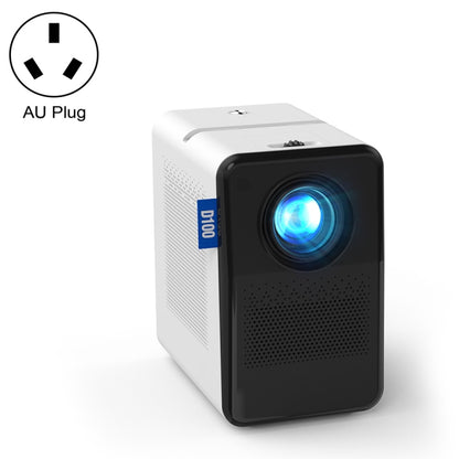 D100 180 ANSI Lumens Mini LED+LCD Smartphone Wireless Screen Mirroring Projector, Plug Type:AU Plug(White) - Consumer Electronics by buy2fix | Online Shopping UK | buy2fix