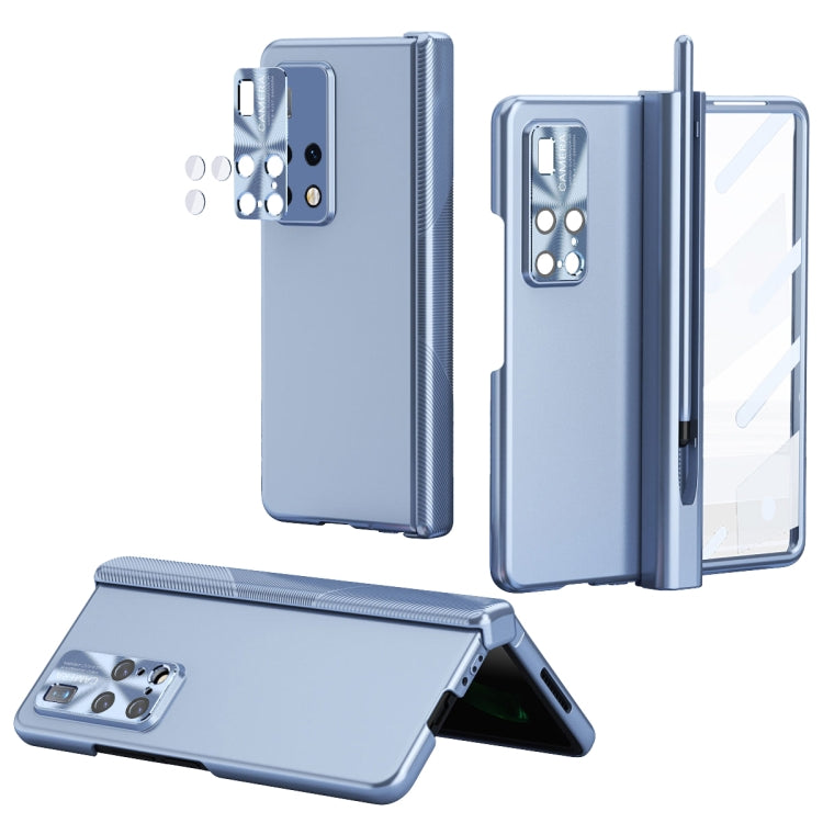 For Huawei Mate X2 Electroplating Hinged Folding Phone Case with S Pen Fold Edtion(Blue) - Huawei Cases by buy2fix | Online Shopping UK | buy2fix