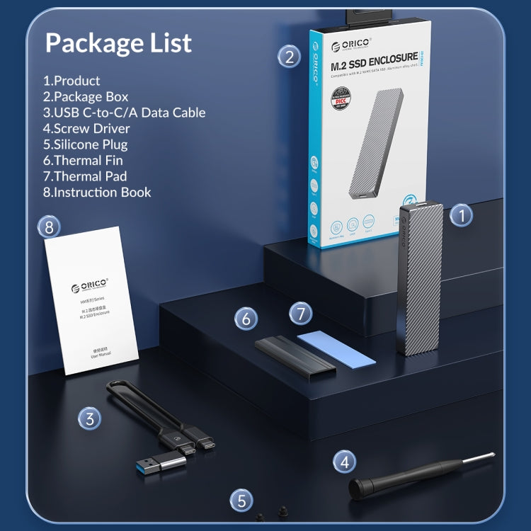 ORICO M211C3-GY M.2 NGFF SSD enclosure(Grey) - HDD Enclosure by ORICO | Online Shopping UK | buy2fix
