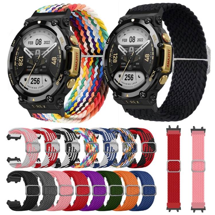 For Amazfit T-Rex 2 Adjustable Buckle Braided Nylon Watch Band(Black) - Watch Bands by buy2fix | Online Shopping UK | buy2fix