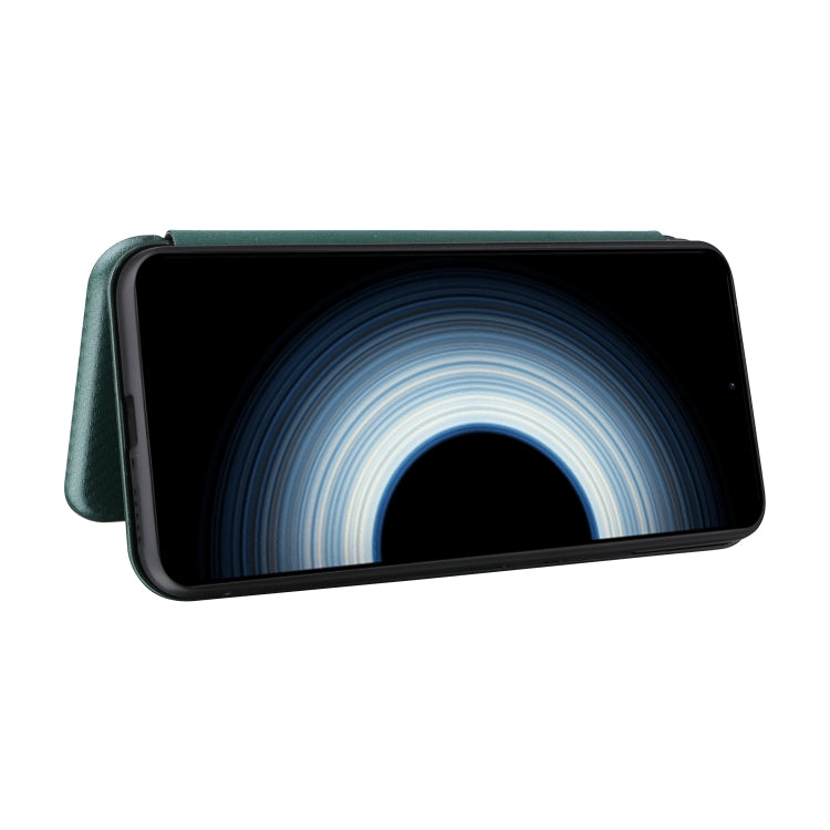 For Xiaomi 12T / 12T Pro / Redmi K50 Ultra Carbon Fiber Texture Flip Leather Phone Case(Green) - Xiaomi Cases by buy2fix | Online Shopping UK | buy2fix