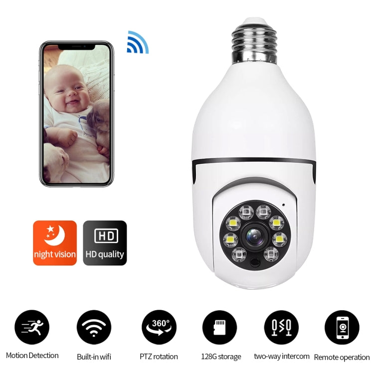 A6 2MP HD Light Bulb WiFi Camera Support Motion Detection/Two-way Audio/Night Vision/TF Card - Security by buy2fix | Online Shopping UK | buy2fix
