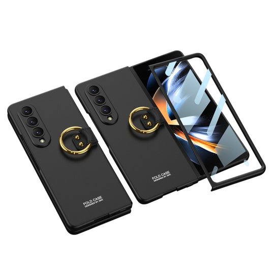 For Samsung Galaxy Z Fold4 GKK Ultra-thin PC Full Coverage Phone Case with Ring Holder(Black) - Galaxy Z Fold4 5G Cases by GKK | Online Shopping UK | buy2fix