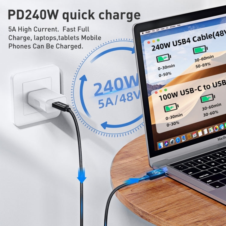 PD240W 40Gbps Dual Type-C USB4 Compatible Fast Charging Data Cable, Length:0.5m(Black) -  by buy2fix | Online Shopping UK | buy2fix