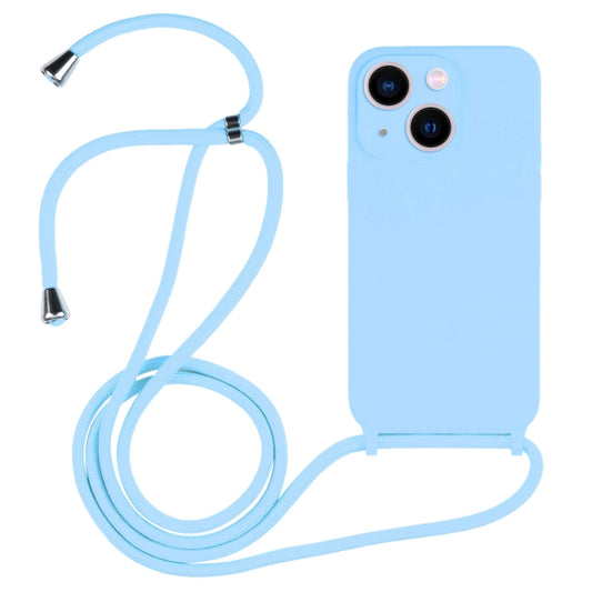 For iPhone 13 Crossbody Lanyard Liquid Silicone Case(Blue) - iPhone 13 Cases by buy2fix | Online Shopping UK | buy2fix