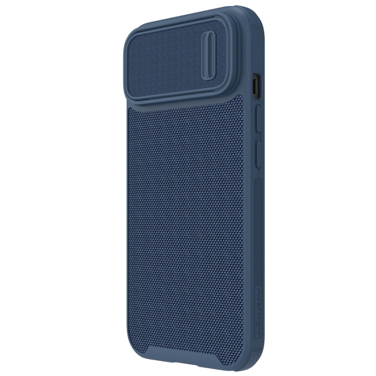 For iPhone 14 NILLKIN 3D Textured Camshield PC + TPU Phone Case(Blue) - iPhone 14 Cases by NILLKIN | Online Shopping UK | buy2fix